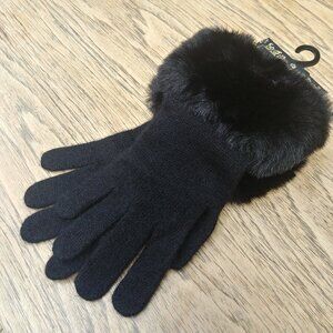 NEW WITH TAGS Christian Siriano 100% cashmere black gloves
